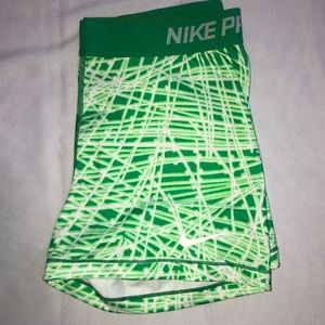 Neon Green Patterned Nike Pro Dri-Fit Spandex